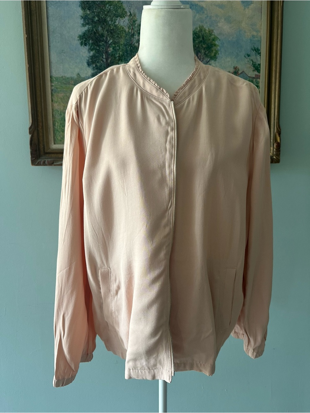 LOFT Blush Pink Lightweight Bomber Jacket